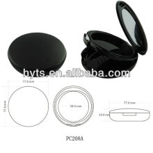 round black color Plastic Pressed powder box